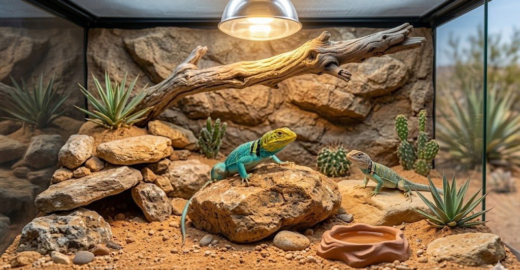 Terrarium adapté au lézard à collier